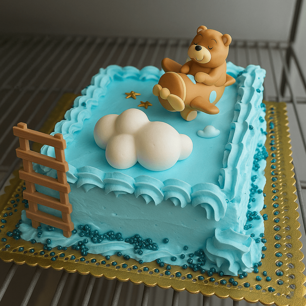 Tarta Osito Volador – Azul Cielo - Imagen 1