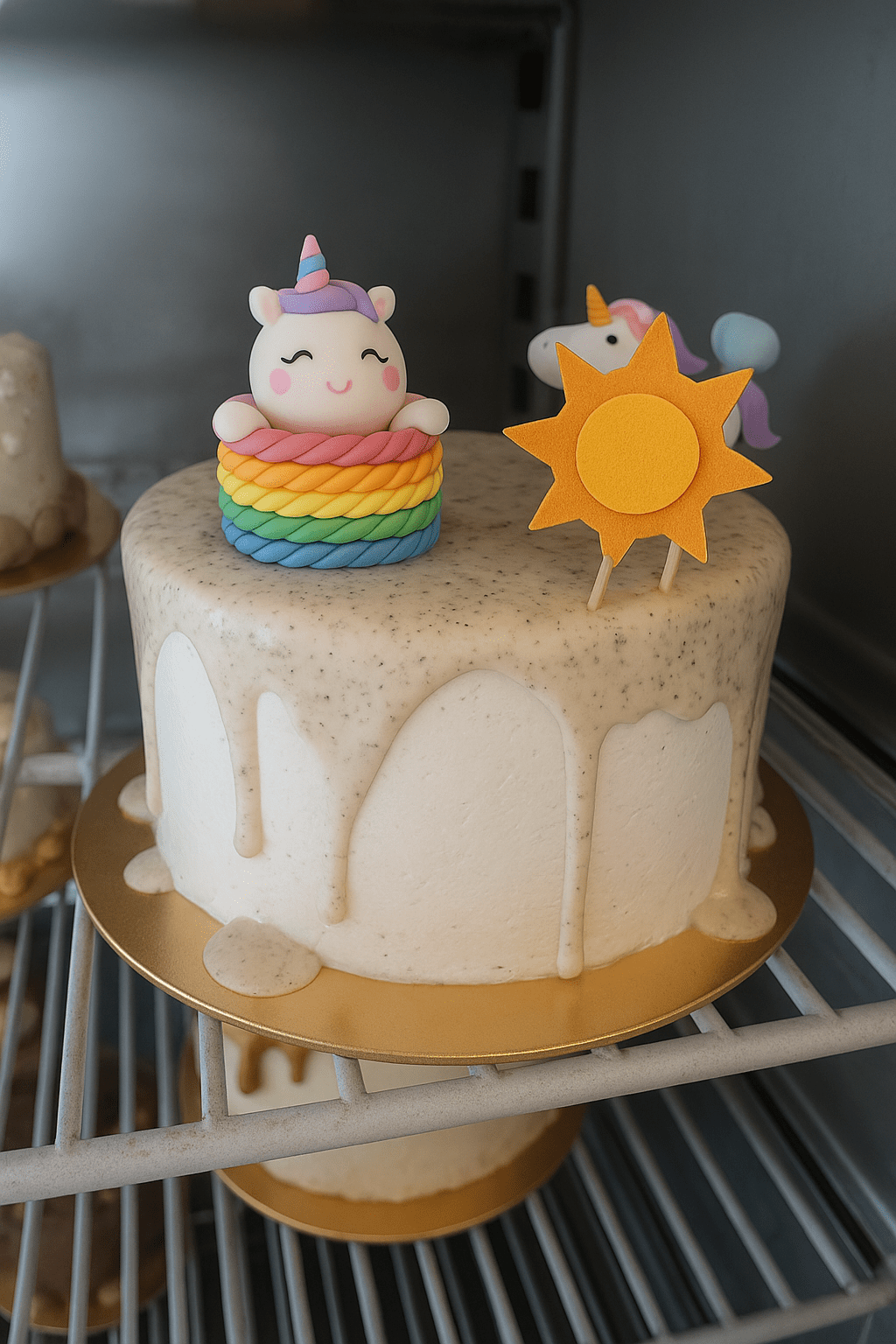 Tarta Unicornio Arcoíris – Kinder y Crema de Galleta de Chocolate - Imagen 1