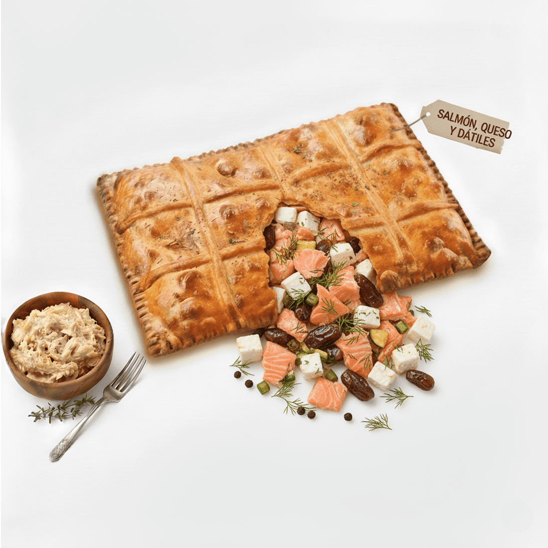 Empanada salmón, queso y dátiles - Imagen 1