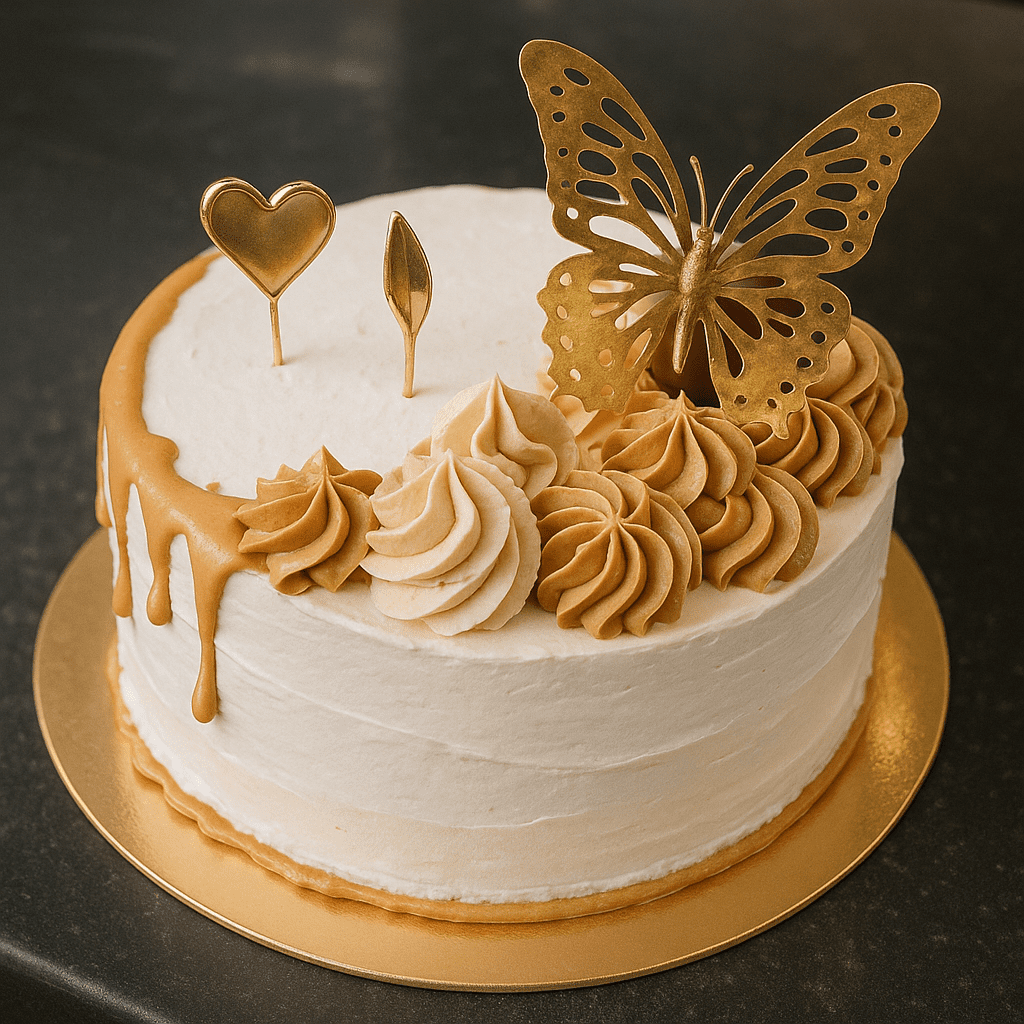 Tarta Especial Día de la Madre –  Decoracion Mariposas Doradas - Imagen 1
