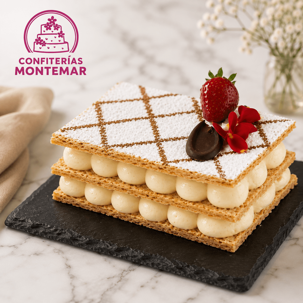 Tarta Milhoja de crema - Imagen 1